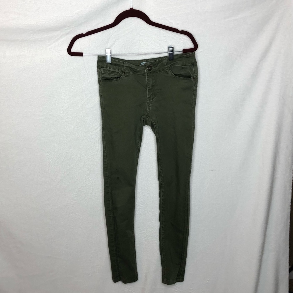 Army green skinny jeans